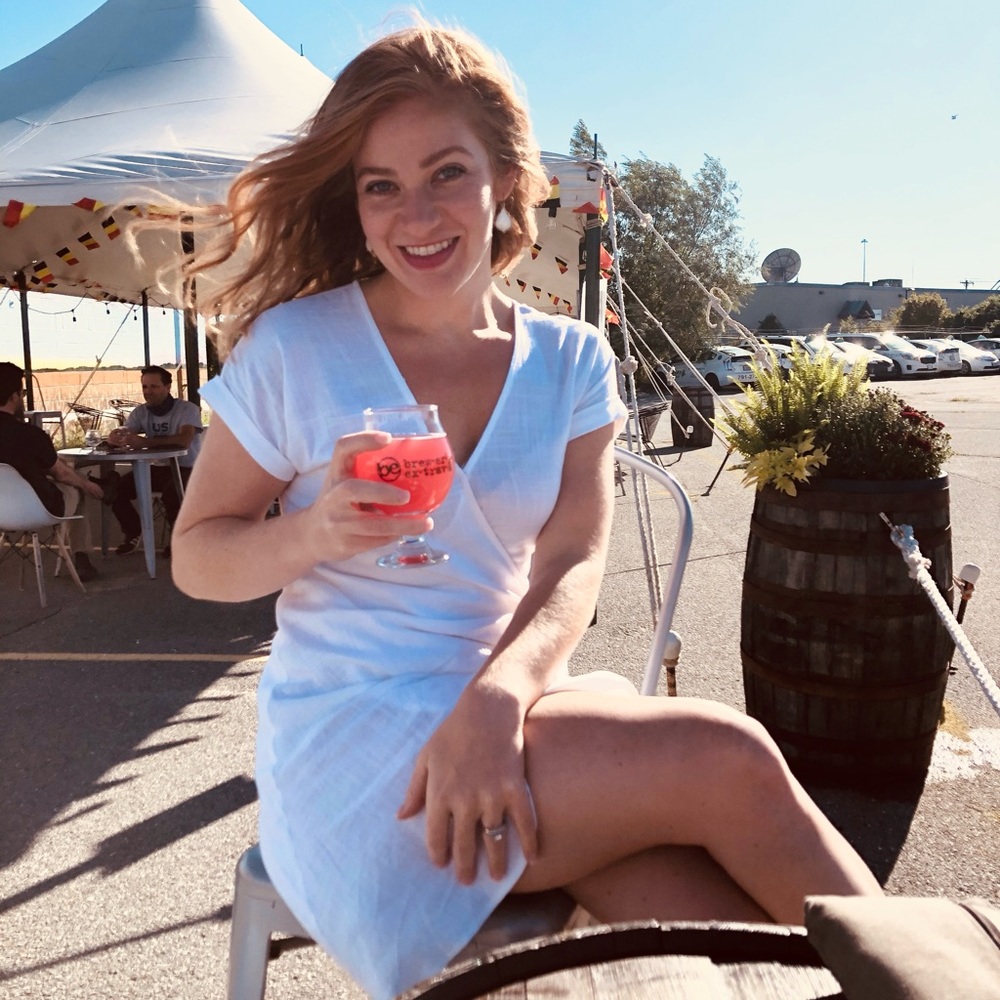 White linen tie dress